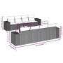 Set muebles jardín 9 pzas y cojines ratán sintético gris claro