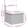 Set muebles jardín 9 pzas y cojines ratán sintético gris claro