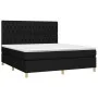 Box spring bed mattress and LED lights black fabric 180x200 cm by vidaXL, Beds and slatted bases - Ref: Foro24-3135695, Price...