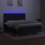 Box spring bed mattress and LED lights black fabric 180x200 cm by vidaXL, Beds and slatted bases - Ref: Foro24-3135695, Price...
