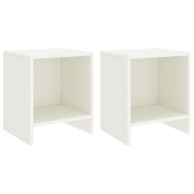 Mesitas de noche 2 unidades madera de pino blanco 35x30x40 cm Mesitas de noche 2 unidades madera de pino blanco 35x30x40 cm