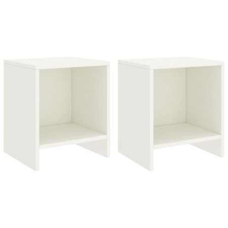 Mesitas de noche 2 unidades madera de pino blanco 35x30x40 cm