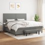 Box spring bed with dark gray fabric mattress 200x200 cm by vidaXL, Beds and slatted bases - Ref: Foro24-3136542, Price: 724,...