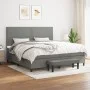 Cama box spring con colchón tela gris oscuro 200x200 cm de vidaXL, Camas y somieres - Ref: Foro24-3136542, Precio: 730,07 €, ...