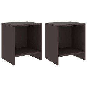 Mesitas de noche 2 uds madera de pino marrón oscuro 35x30x40 cm Mesitas de noche 2 uds madera de pino marrón oscuro 35x30x40 cm