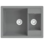 Double bowl kitchen sink with overflow in gray granite by vidaXL, Sinks - Ref: Foro24-147086, Price: 128,07 €, Discount: %