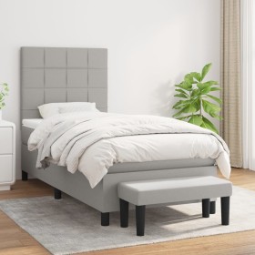 Boxspringbett mit hellgrauer Stoffmatratze 100x200 cm von vidaXL, Betten und Lattenroste - Ref: Foro24-3136573, Preis: 368,29...