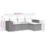 Set de sofás de jardín 4 pzas y cojines ratán sintético gris