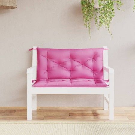 Cojines para banco de jardín 2 uds tela rosa 100x50x7 cm von vidaXL, Kissen für Stühle und Sofas - Ref: Foro24-361676, Preis:...