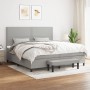 Box spring bed with light gray fabric mattress 200x200 cm by vidaXL, Beds and slatted bases - Ref: Foro24-3136621, Price: 788...