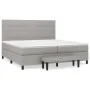 Box spring bed with light gray fabric mattress 200x200 cm by vidaXL, Beds and slatted bases - Ref: Foro24-3136621, Price: 781...