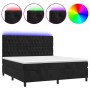 Boxspringbett mit Matratze und LED-Samt in Schwarz, 160 x 200 cm von vidaXL, Betten und Lattenroste - Ref: Foro24-3136313, Pr...