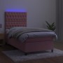 Boxspringbett mit Matratze und LED-Rosa-Samt 100x200 cm von vidaXL, Betten und Lattenroste - Ref: Foro24-3136292, Preis: 365,...