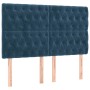 Cama box spring colchón y LED terciopelo azul oscuro 140x190 cm de vidaXL, Camas y somieres - Ref: Foro24-3136303, Precio: 50...