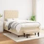 Box spring bed with cream fabric mattress 120x200 cm by vidaXL, Beds and slatted bases - Ref: Foro24-3136826, Price: 464,13 €...