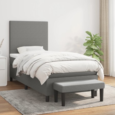 Boxspringbett mit dunkelgrauer Stoffmatratze 90x200 cm von vidaXL, Betten und Lattenroste - Ref: Foro24-3136406, Preis: 398,3...