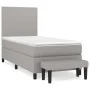 Box spring bed with light gray fabric mattress 90x200 cm by vidaXL, Beds and slatted bases - Ref: Foro24-3136405, Price: 347,...