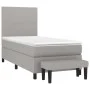 Box spring bed with light gray fabric mattress 90x200 cm by vidaXL, Beds and slatted bases - Ref: Foro24-3136405, Price: 347,...