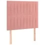 Box spring bed with mattress and LED pink velvet 90x190 cm by vidaXL, Beds and slatted bases - Ref: Foro24-3136220, Price: 32...