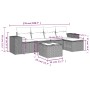 Set de sofás de jardín 6 pzas y cojines ratán sintético gris