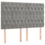 Box spring bed with mattress and LED light gray velvet 140x190 cm by vidaXL, Beds and slatted bases - Ref: Foro24-3136299, Pr...