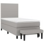 Box spring bed with light gray fabric mattress 100x200 cm by vidaXL, Beds and slatted bases - Ref: Foro24-3136413, Price: 367...