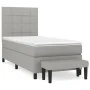 Box spring bed with light gray fabric mattress 90x200 cm by vidaXL, Beds and slatted bases - Ref: Foro24-3136565, Price: 361,...