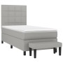 Box spring bed with light gray fabric mattress 90x200 cm by vidaXL, Beds and slatted bases - Ref: Foro24-3136565, Price: 370,...