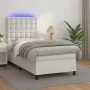 Boxspringbett und LED-Matratze aus weißem Kunstleder 90x200 cm von vidaXL, Betten und Lattenroste - Ref: Foro24-3135922, Prei...