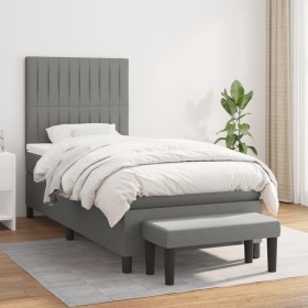 Boxspringbett mit dunkelgrauer Stoffmatratze 90x200 cm von vidaXL, Betten und Lattenroste - Ref: Foro24-3136726, Preis: 400,1...