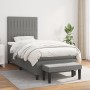 Box spring bed with dark gray fabric mattress 90x200 cm by vidaXL, Beds and slatted bases - Ref: Foro24-3136726, Price: 399,3...