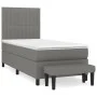 Box spring bed with dark gray fabric mattress 90x200 cm by vidaXL, Beds and slatted bases - Ref: Foro24-3136726, Price: 390,0...