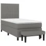 Box spring bed with dark gray fabric mattress 90x200 cm by vidaXL, Beds and slatted bases - Ref: Foro24-3136726, Price: 390,0...