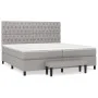 Cama box spring con colchón tela gris claro 200x200 cm de vidaXL, Camas y somieres - Ref: Foro24-3136861, Precio: 776,24 €, D...
