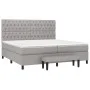 Cama box spring con colchón tela gris claro 200x200 cm de vidaXL, Camas y somieres - Ref: Foro24-3136861, Precio: 776,24 €, D...