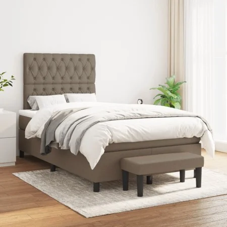 Box spring bed with taupe gray fabric mattress 120x200 cm by vidaXL, Beds and slatted bases - Ref: Foro24-3136825, Price: 449...