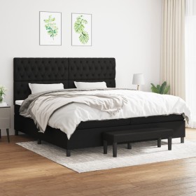 Box spring bed with black fabric mattress 200x200 cm by vidaXL, Beds and slatted bases - Ref: Foro24-3136863, Price: 776,84 €...