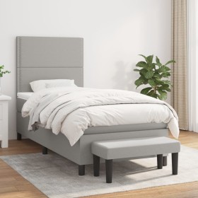 Boxspringbett mit hellgrauer Stoffmatratze 100x200 cm von vidaXL, Betten und Lattenroste - Ref: Foro24-3136493, Preis: 358,52...