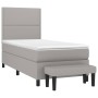 Cama box spring con colchón tela gris claro 100x200 cm de vidaXL, Camas y somieres - Ref: Foro24-3136493, Precio: 358,35 €, D...