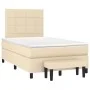 Box spring bed with cream fabric mattress 120x200 cm by vidaXL, Beds and slatted bases - Ref: Foro24-3136586, Price: 446,34 €...