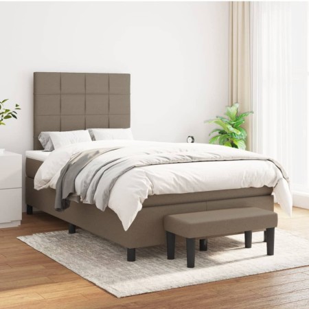 Box spring bed with taupe gray fabric mattress 120x200 cm by vidaXL, Beds and slatted bases - Ref: Foro24-3136585, Price: 403...