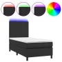 Box spring bed and LED mattress black synthetic leather 80x200 cm by vidaXL, Beds and slatted bases - Ref: Foro24-3135789, Pr...