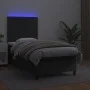 Box spring bed and LED mattress black synthetic leather 80x200 cm by vidaXL, Beds and slatted bases - Ref: Foro24-3135789, Pr...