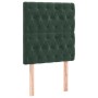 Box spring bed with mattress and LED dark green velvet 100x200cm by vidaXL, Beds and slatted bases - Ref: Foro24-3136290, Pri...