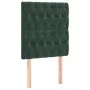 Box spring bed with mattress and LED dark green velvet 100x200cm by vidaXL, Beds and slatted bases - Ref: Foro24-3136290, Pri...