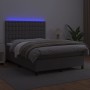 Boxspringbett mit Matratze und LED-grauem Kunstleder 140x200 cm von vidaXL, Betten und Lattenroste - Ref: Foro24-3135949, Pre...