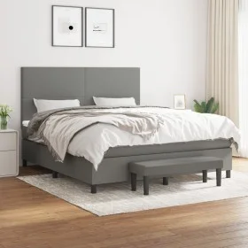 Box spring bed with dark gray fabric mattress 160x200 cm by vidaXL, Beds and slatted bases - Ref: Foro24-3136446, Price: 613,...
