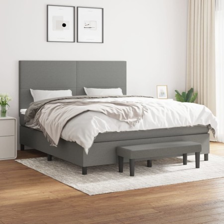 Boxspringbett mit dunkelgrauer Stoffmatratze 160x200 cm von vidaXL, Betten und Lattenroste - Ref: Foro24-3136446, Preis: 615,...