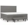 Box spring bed with dark gray fabric mattress 160x200 cm by vidaXL, Beds and slatted bases - Ref: Foro24-3136446, Price: 613,...