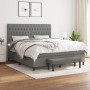 Cama box spring con colchón tela gris oscuro 180x200 cm de vidaXL, Camas y somieres - Ref: Foro24-3136854, Precio: 708,20 €